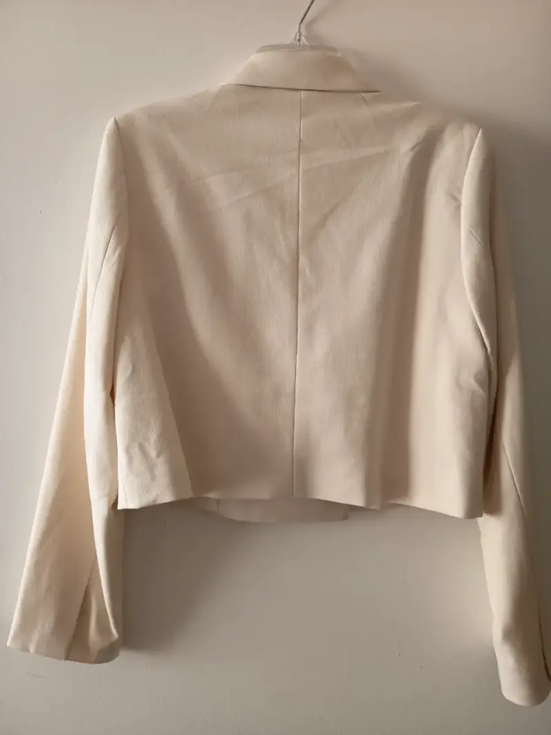 Blazer blanco mantequilla para mujer talla L - 3