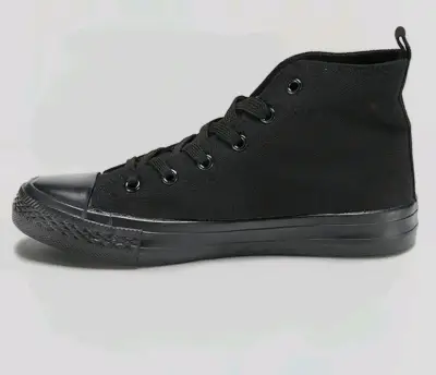 Zapatillas Urbanas de Lona Negras Caña Alta N°38 - miniatura 1