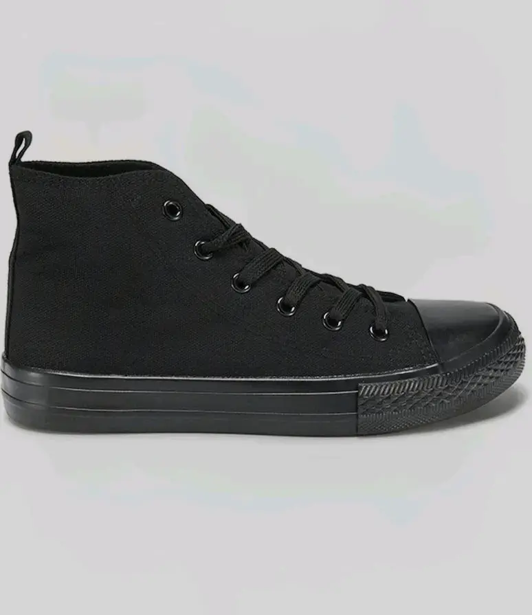 Zapatillas Urbanas de Lona Negras Caña Alta N°38 - 2