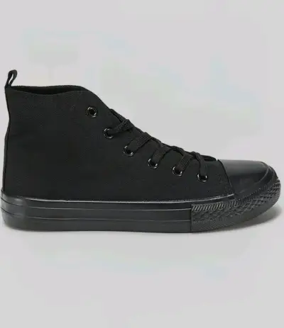 Zapatillas Urbanas de Lona Negras Caña Alta N°38 - miniatura 2