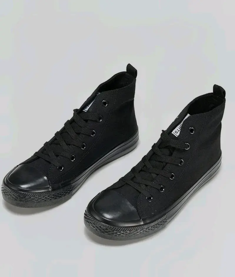 Zapatillas Urbanas de Lona Negras Caña Alta N°38 - 3