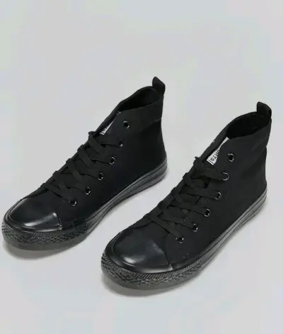 Zapatillas Urbanas de Lona Negras Caña Alta N°38 - miniatura 3