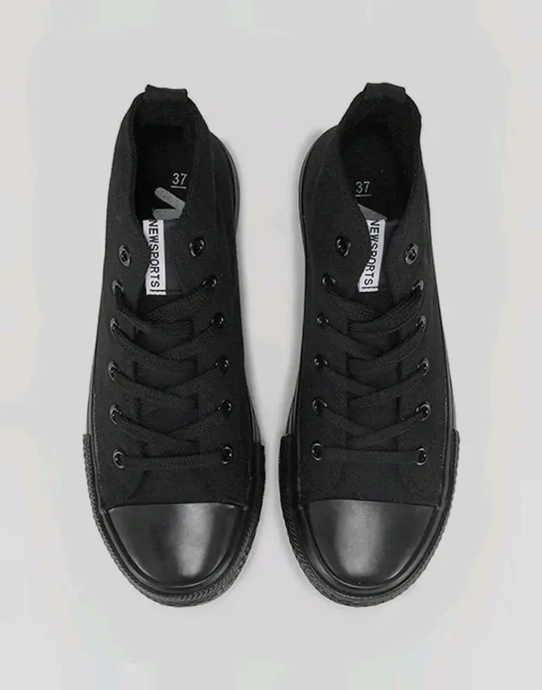 Zapatillas Urbanas de Lona Negras Caña Alta N°38 - 4