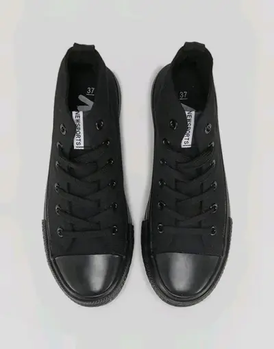 Zapatillas Urbanas de Lona Negras Caña Alta N°38 - miniatura 4