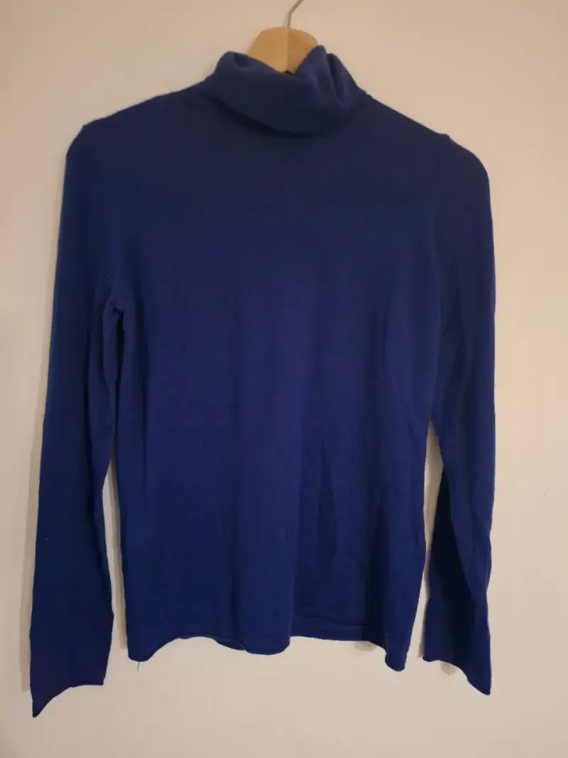 Polerón cuello alto azul para mujer - 2