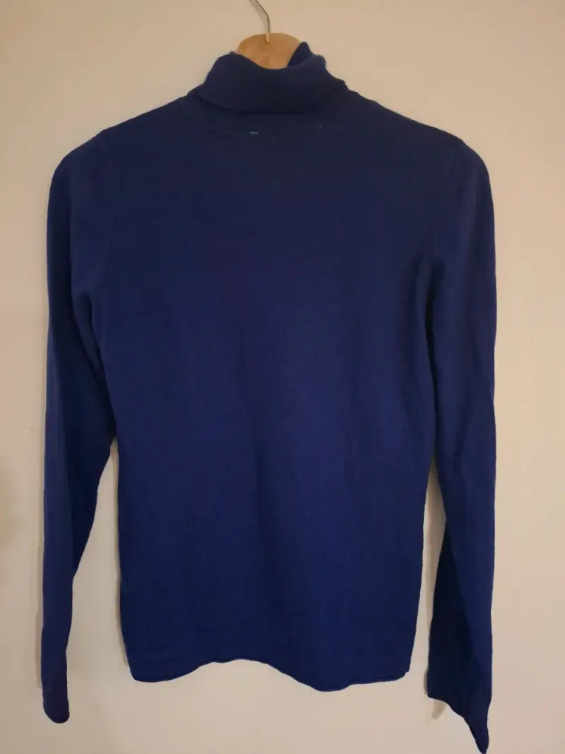 Polerón cuello alto azul para mujer - 3