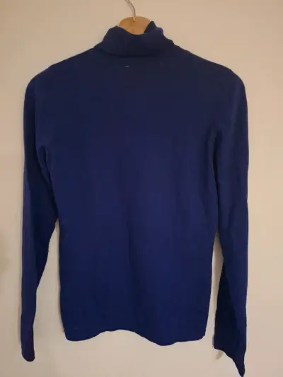 Polerón cuello alto azul para mujer - miniatura 3