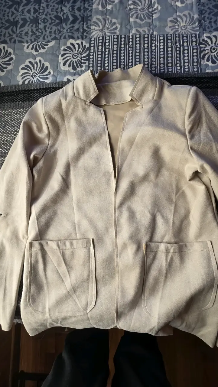 Blazer beige para mujer talla M - 1