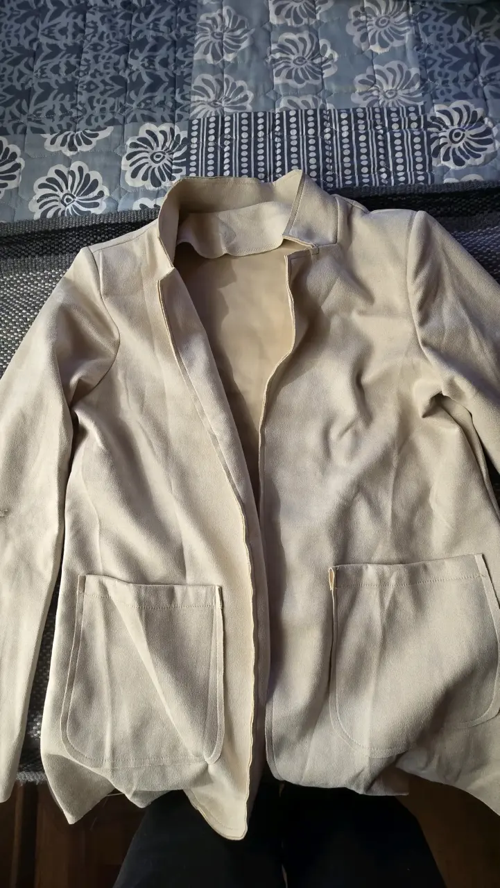 Blazer beige para mujer talla M - 2