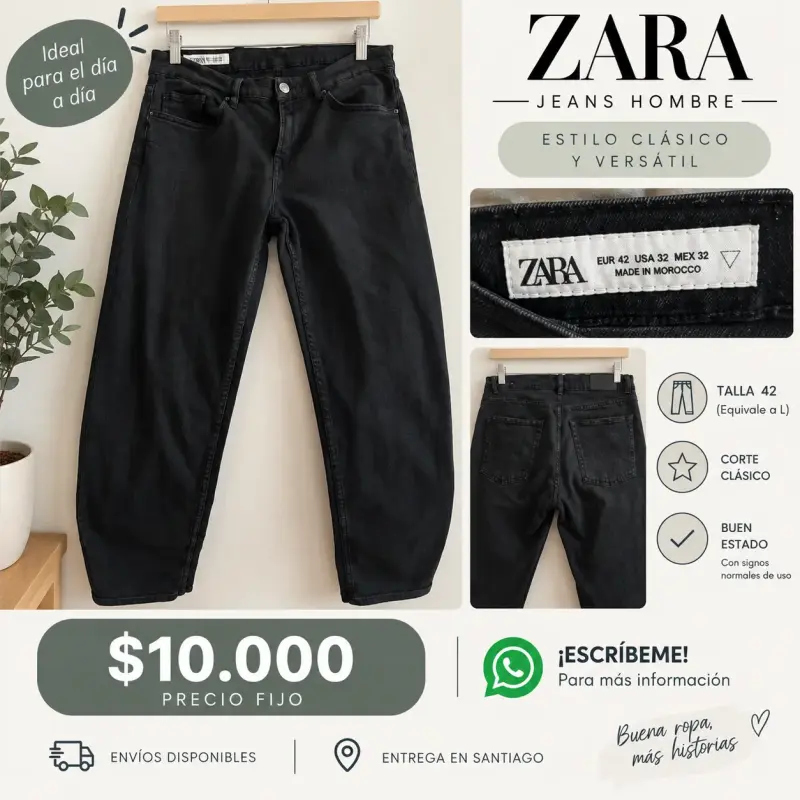 Jeans Zara Hombre Clásicos Talla 42