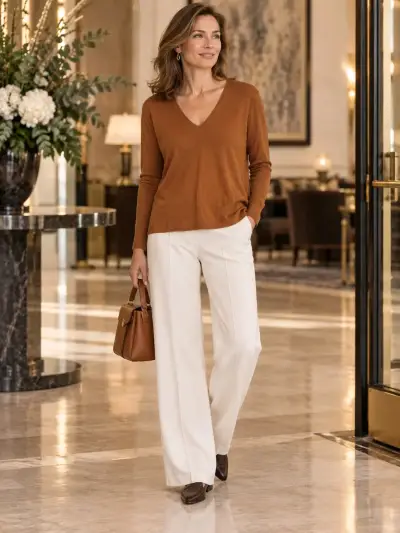 Suéter de mujer color caramelo Zara Knit - miniatura 1