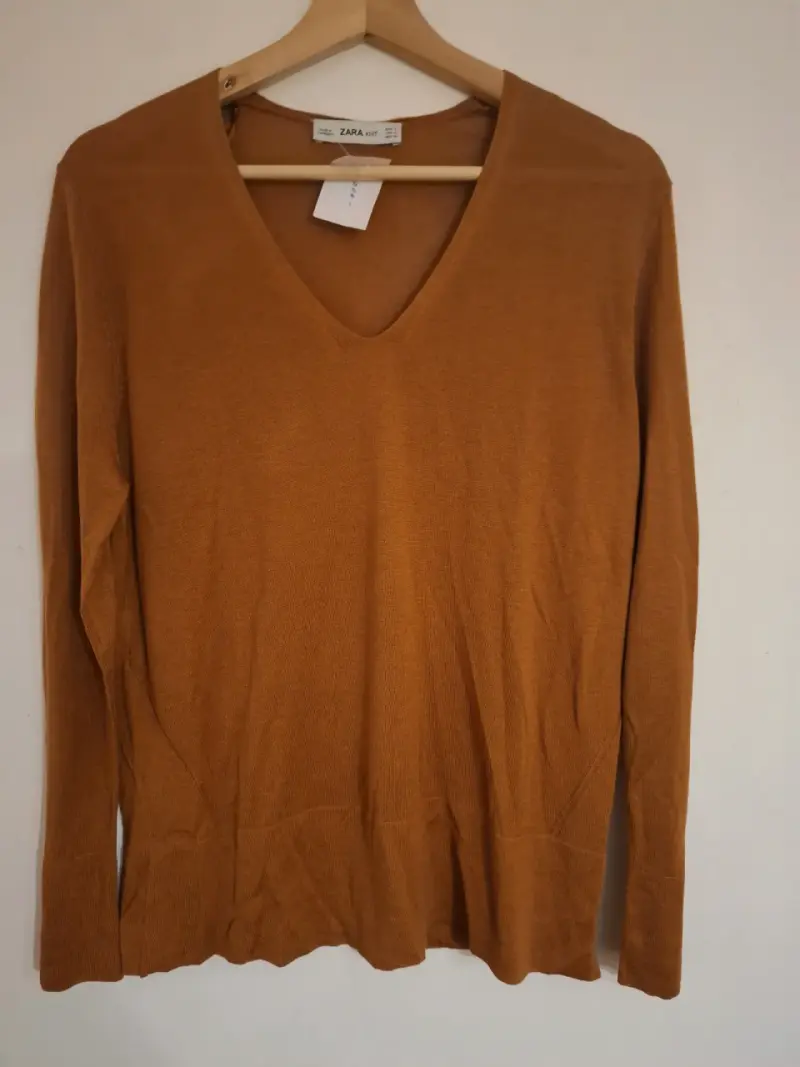 Suéter de mujer color caramelo Zara Knit - 2