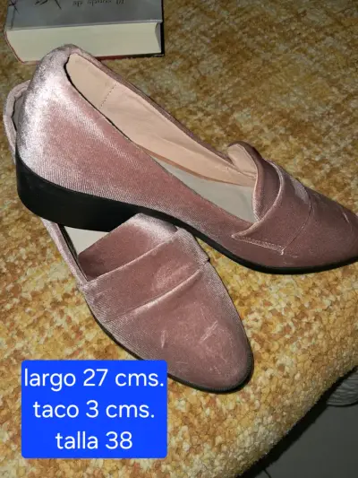 Zapatos de mujer rosados talla 38 con taco bajo - miniatura 1