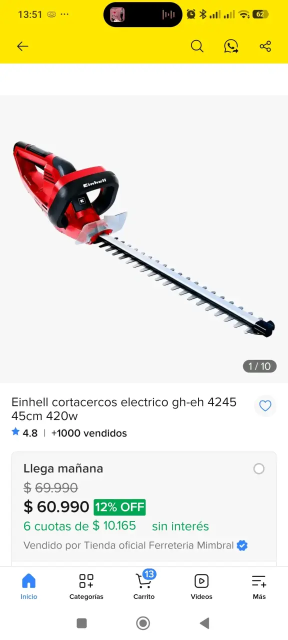Cortasetos eléctrico Einhell GH-EH 4245 45cm - 1