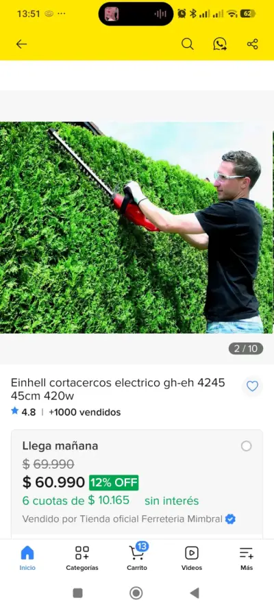 Cortasetos eléctrico Einhell GH-EH 4245 45cm - miniatura 5