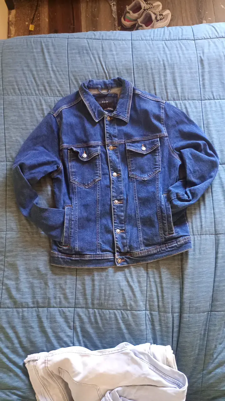 Chaqueta de mezclilla azul para mujer Zara - 2