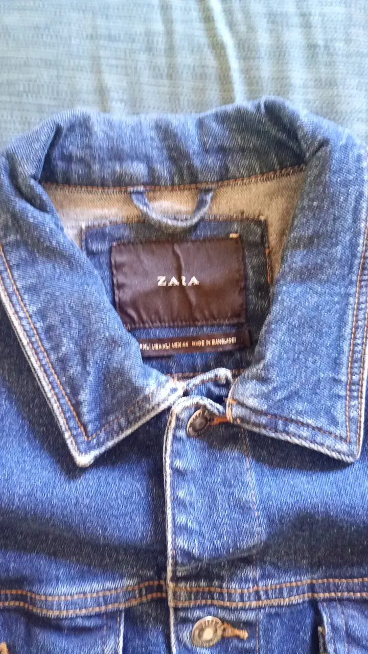 Chaqueta de mezclilla azul para mujer Zara - 3