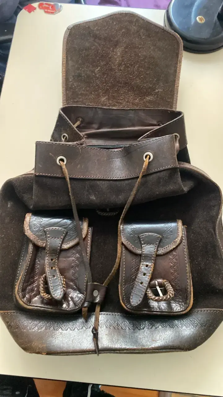 Mochila de cuero vintage marrón - 2
