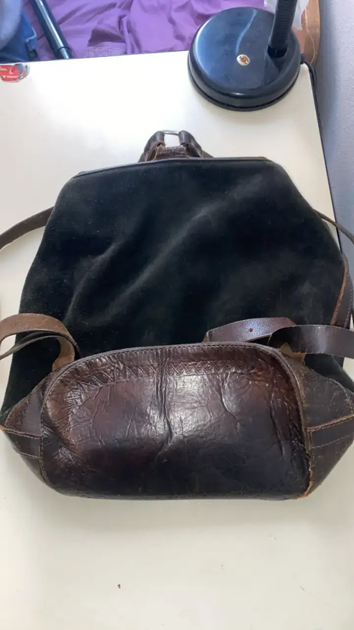 Mochila de cuero vintage marrón - 4