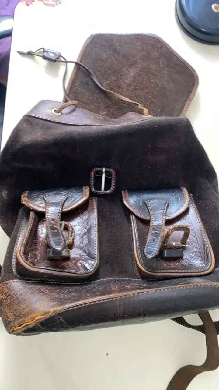 Mochila de cuero vintage marrón - 6