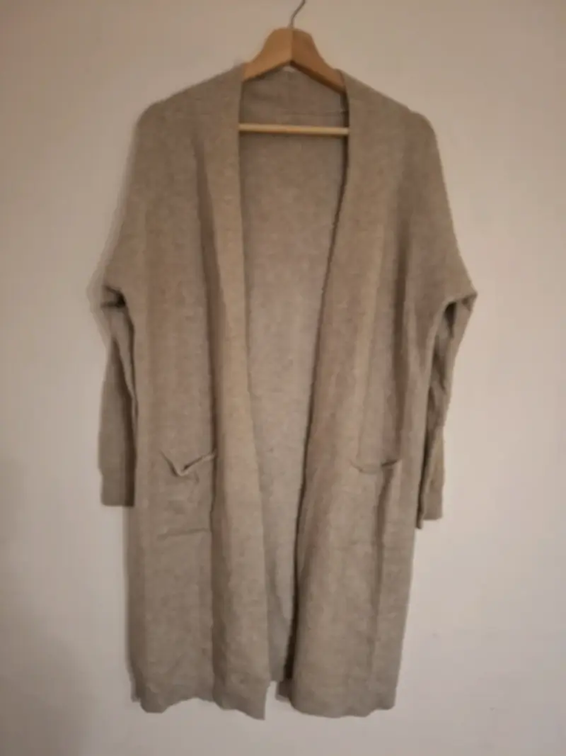Cárdigan largo gris para mujer - 2