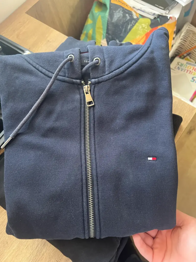 Polerón con cierre azul marino Tommy Hilfiger