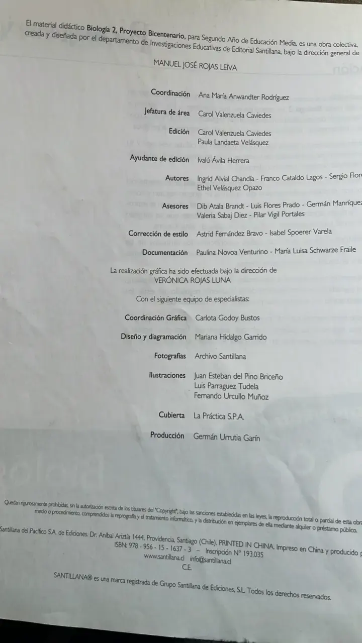 Libro de Biología 2° Educación Media Santillana - 2