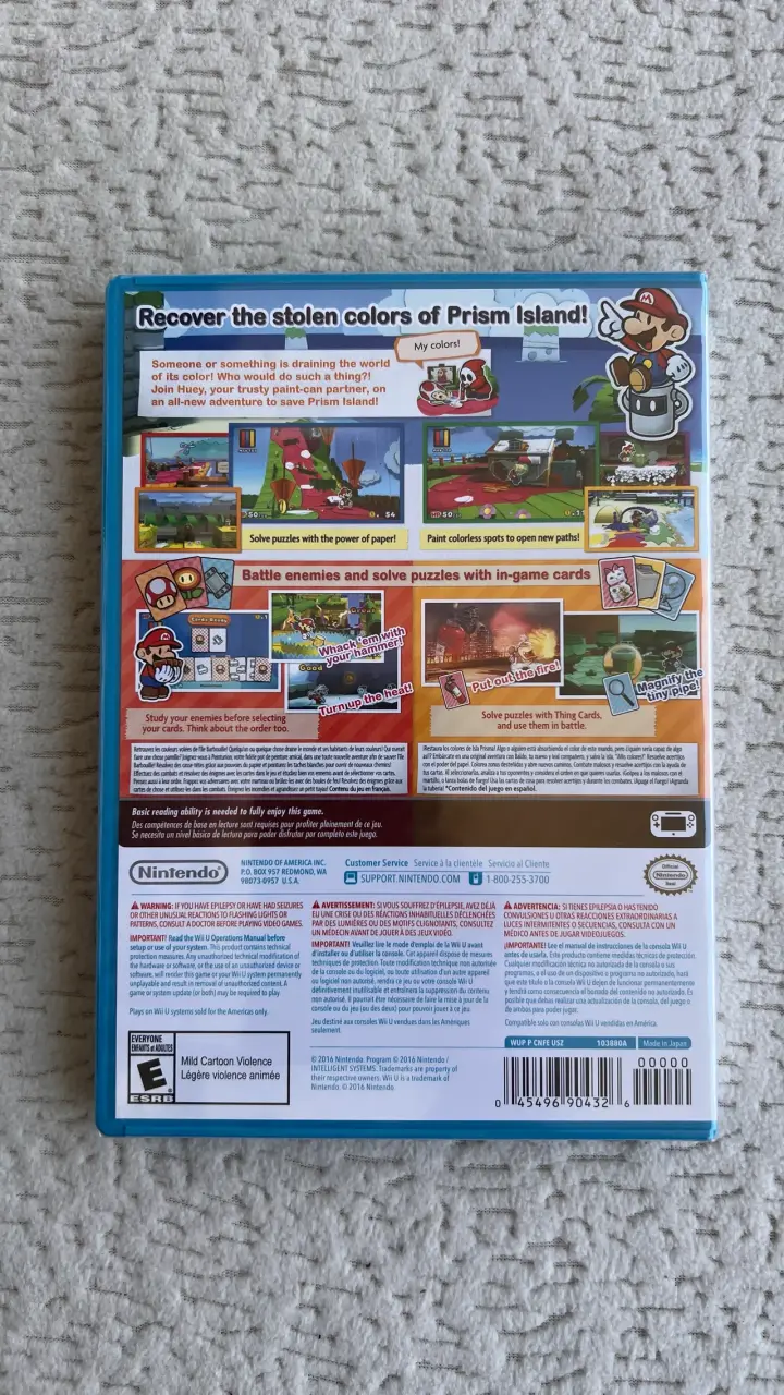 Juego Wii U Paper Mario Color Splash nuevo - 2