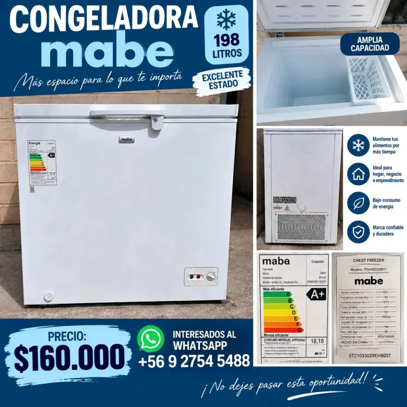 Congelador Mabe 198 Litros Excelente Estado