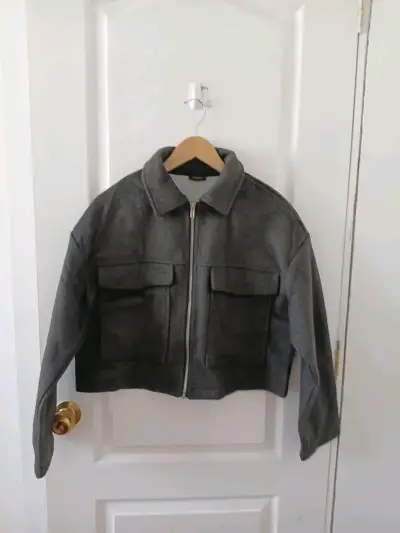 Chaqueta gris de lana para mujer talla L - miniatura 1