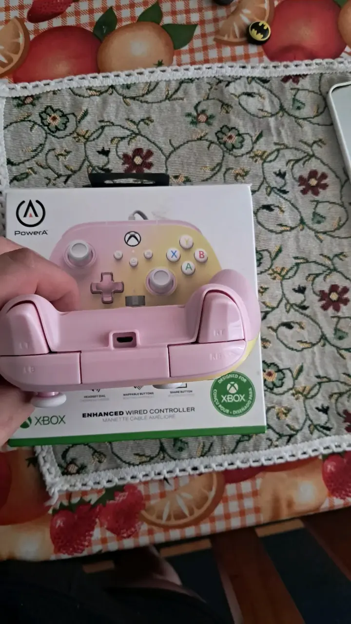 Mando para Xbox con cable rosa y amari - 2