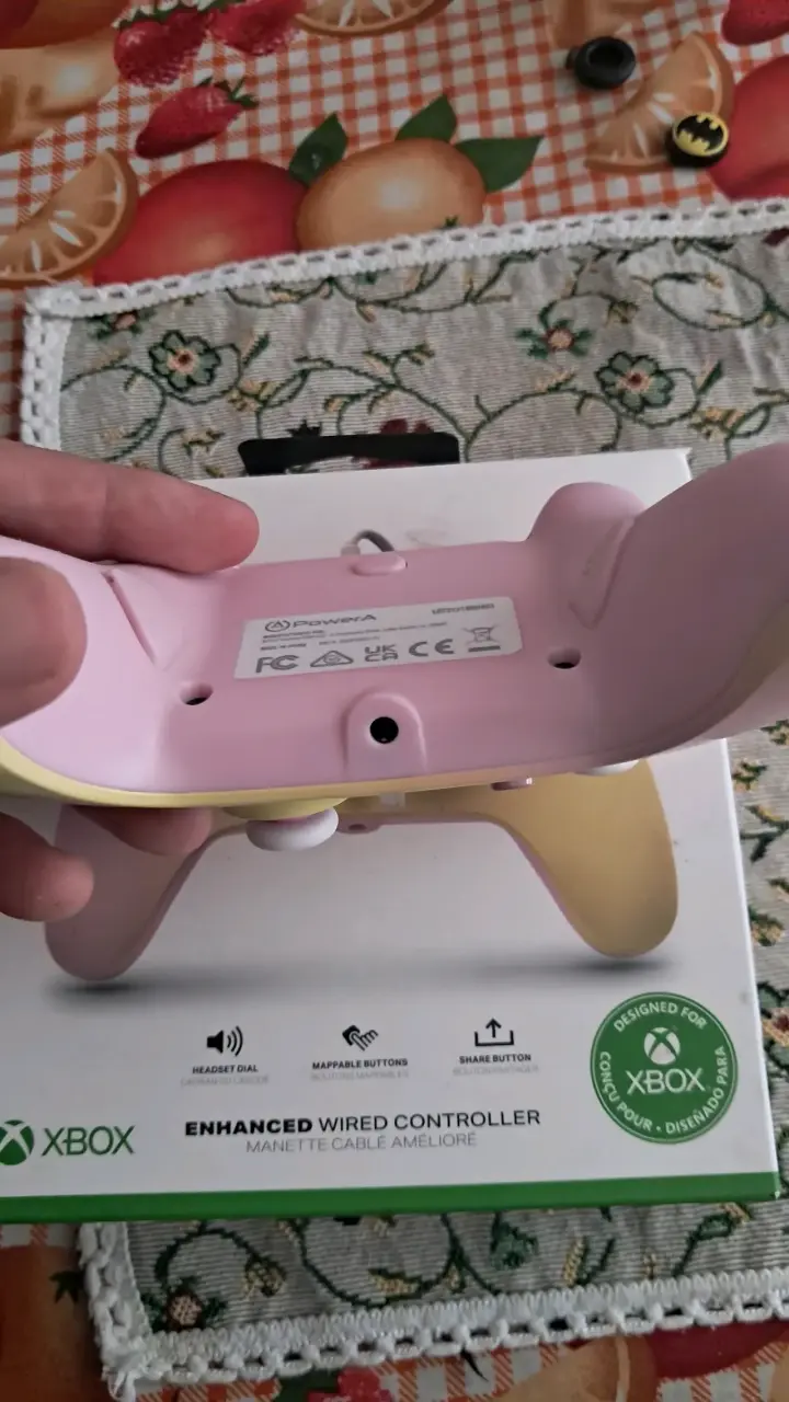 Mando para Xbox con cable rosa y amari - 4