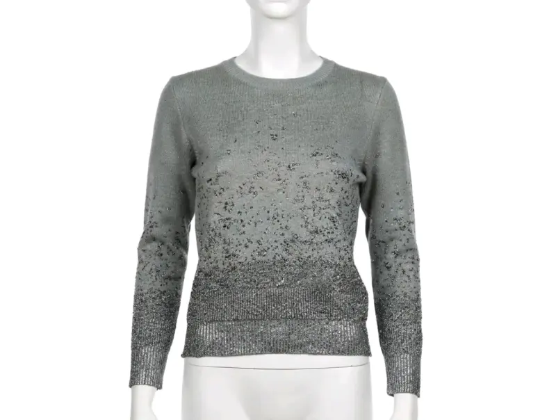 Suéter gris con lentejuelas para mujer