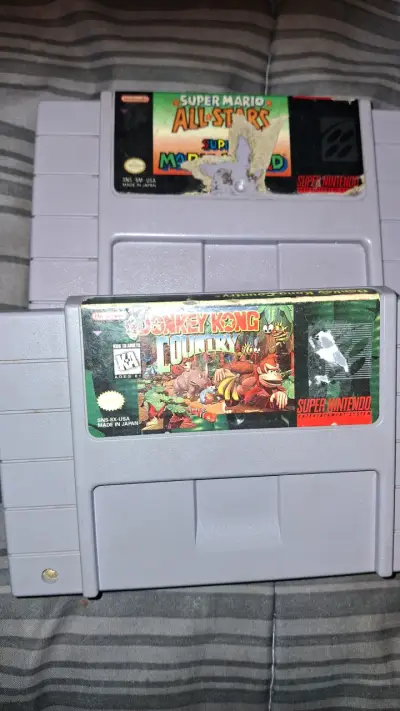 Cartuchos Super Nintendo Donkey Kong y Super Mario - miniatura 1