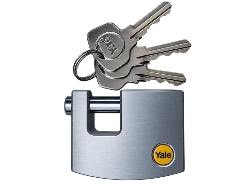 Candado de seguridad Yale con llaves
