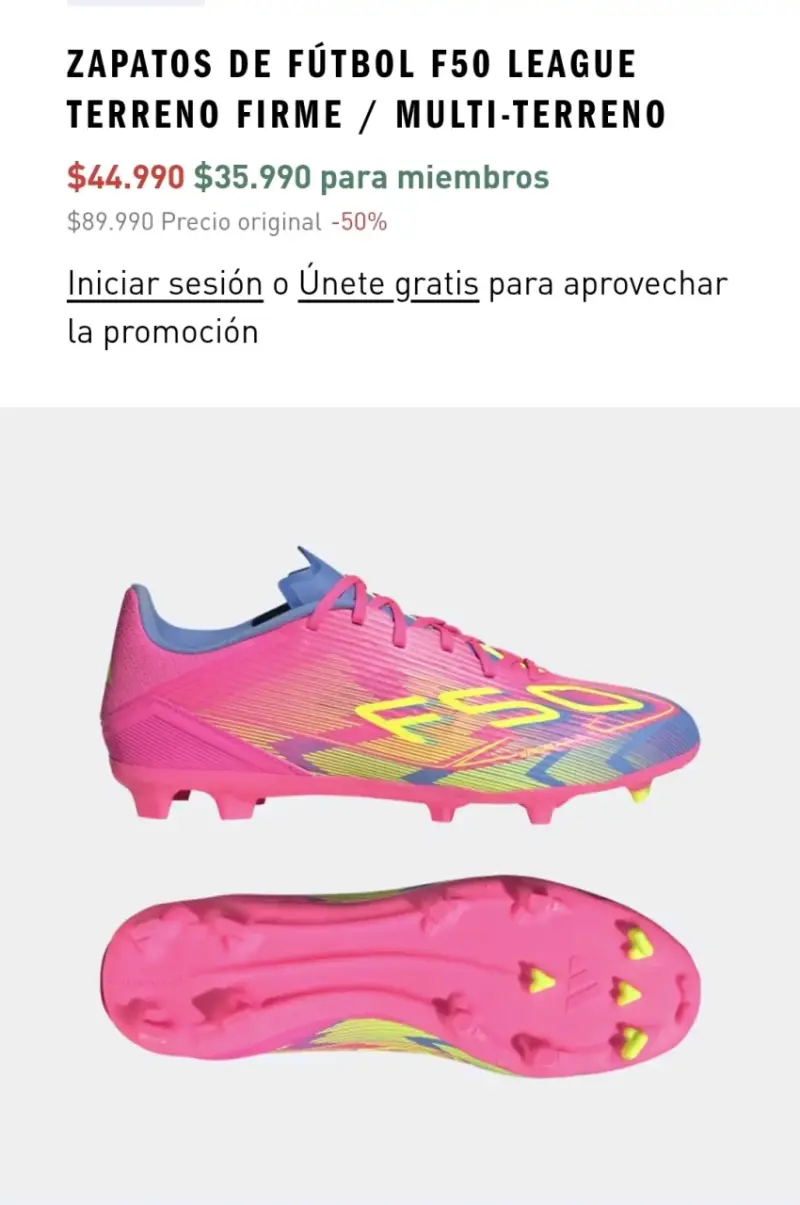 Zapatos de fútbol F50 League multiterreno rosados - 4
