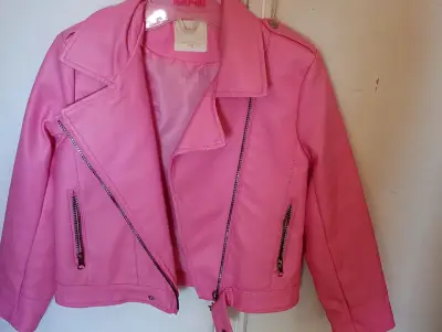Chaqueta biker rosa para niña talla 10 - miniatura 1