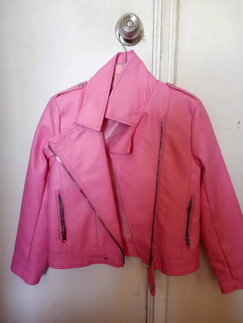 Chaqueta biker rosa para niña talla 10 - 2