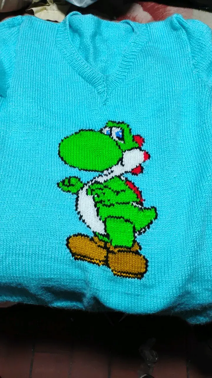 Suéter tejido calips con diseño de personaje yoshi - 1