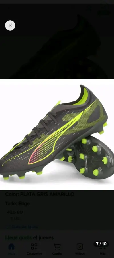 Zapatillas de fútbol Puma Ultra negras y amarillas - miniatura 1