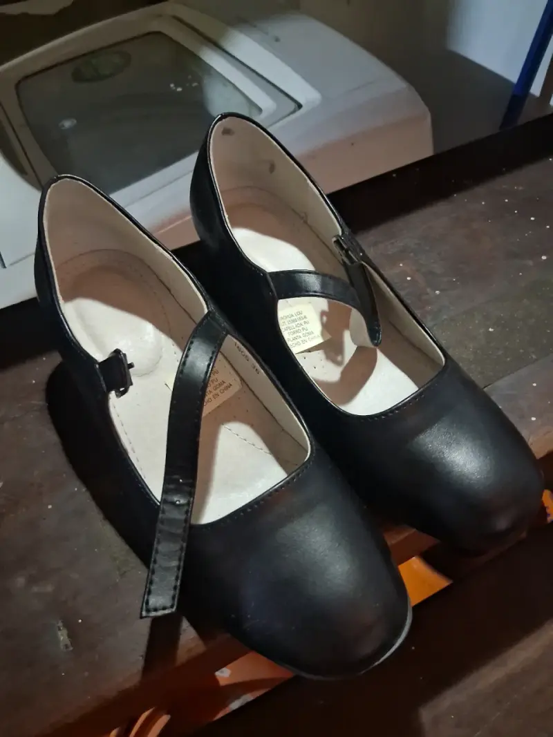 Zapatos de baile negros con tacón bajo - 2