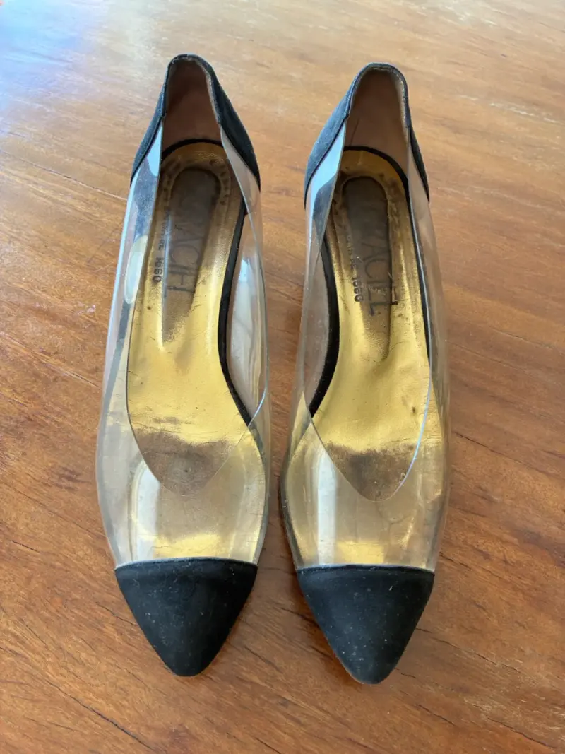 Zapatos de tacón transparente y negro - 2