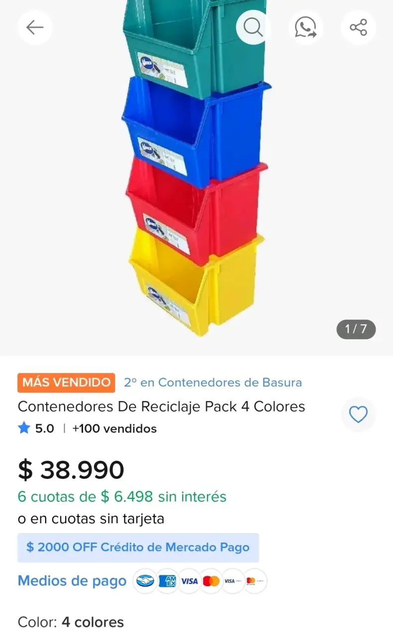 Contenedores de reciclaje Wenco 4 colores - 2