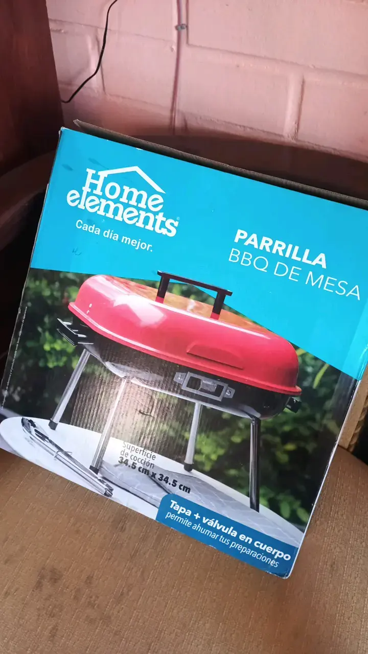 Parrilla BBQ de Mesa Home Elements roja - 4