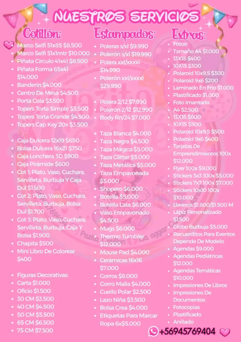 Servicios de Personalización y Cotillón Pazita - 1