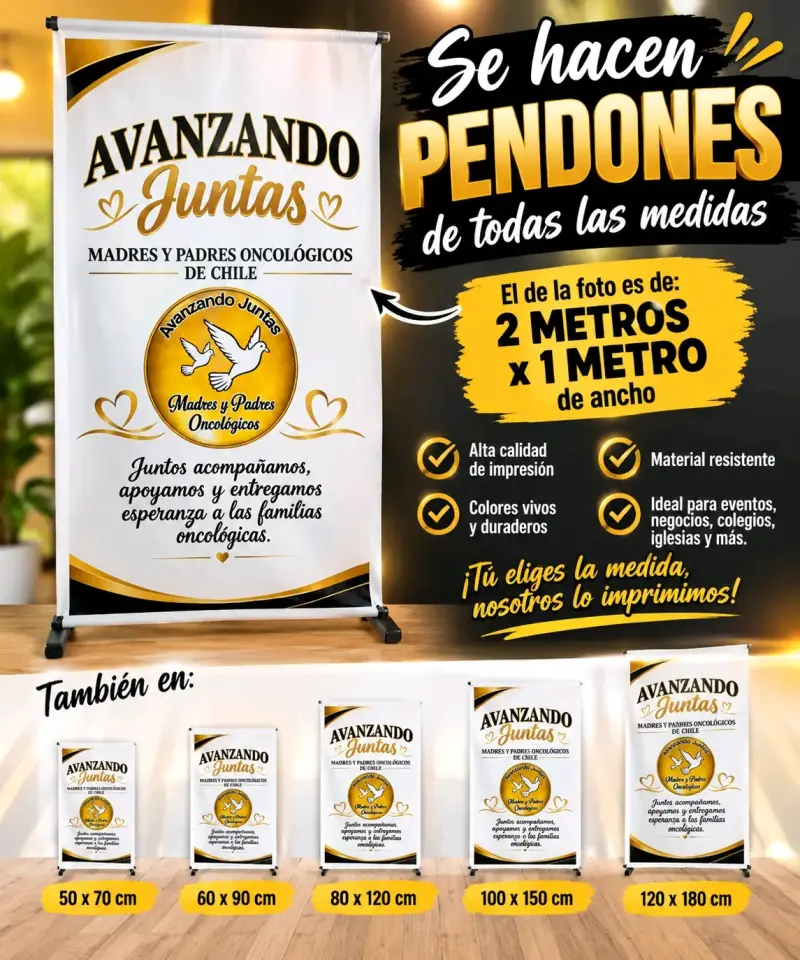 Pendón Personalizado Alta Calidad 1x1m - 2