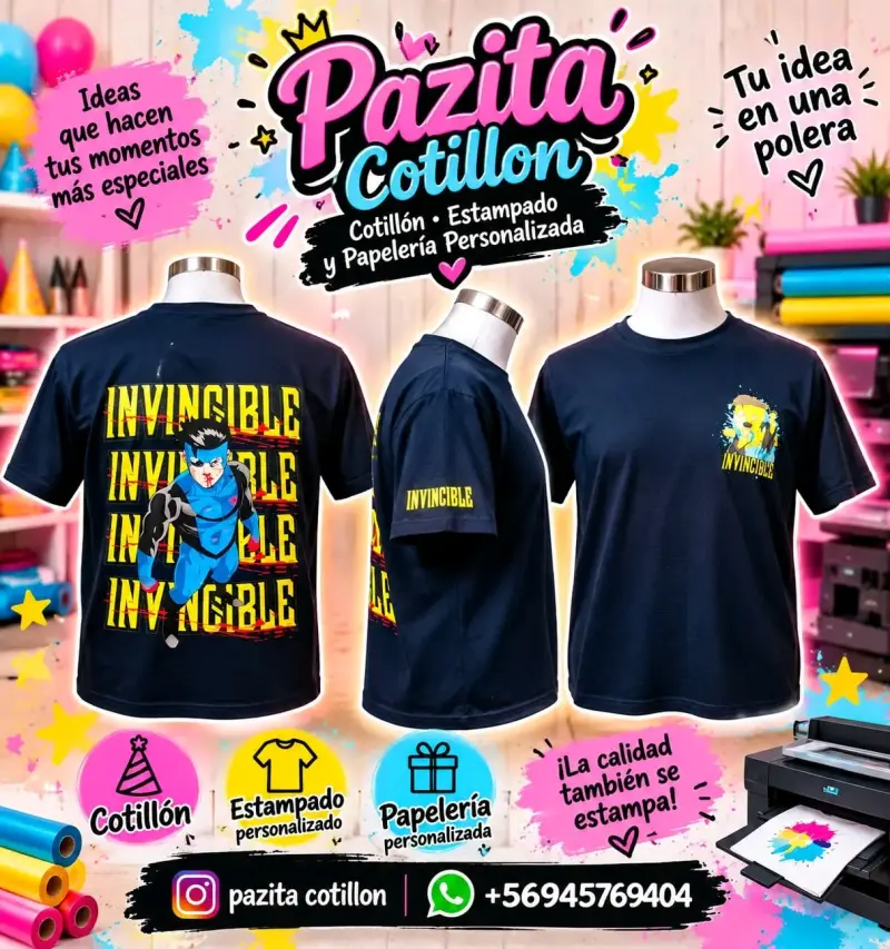 Polera personalizada Invincible estampado - 1