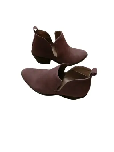 Botines de cuero marrón con tacón bajo - miniatura 1