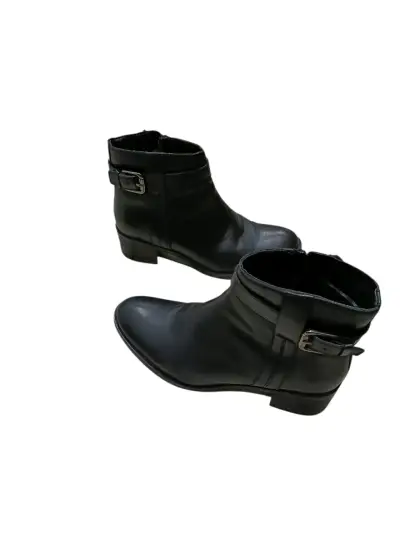 Botines de cuero marrón con tacón bajo - miniatura 2