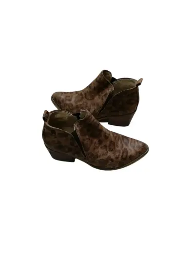 Botines de cuero marrón con tacón bajo - miniatura 4